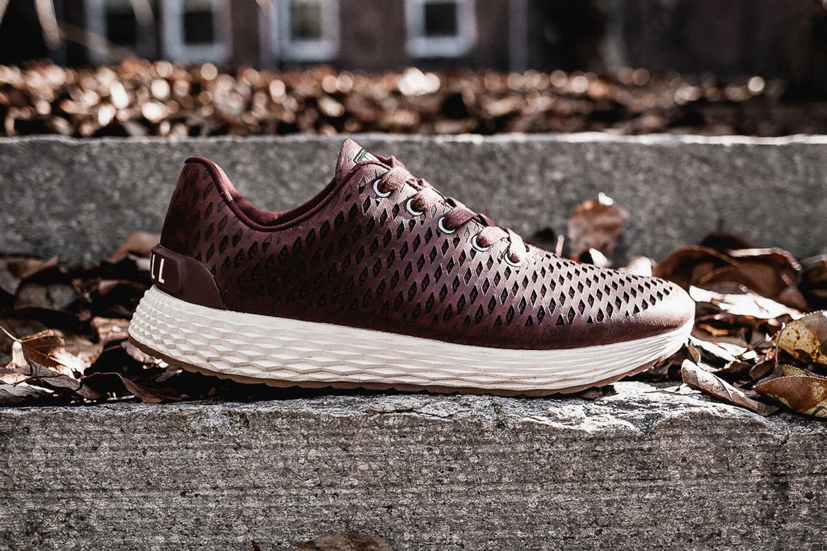 Nobull Leather Runner Men's Running Shoes Burgundy | Australia (HJ3194)